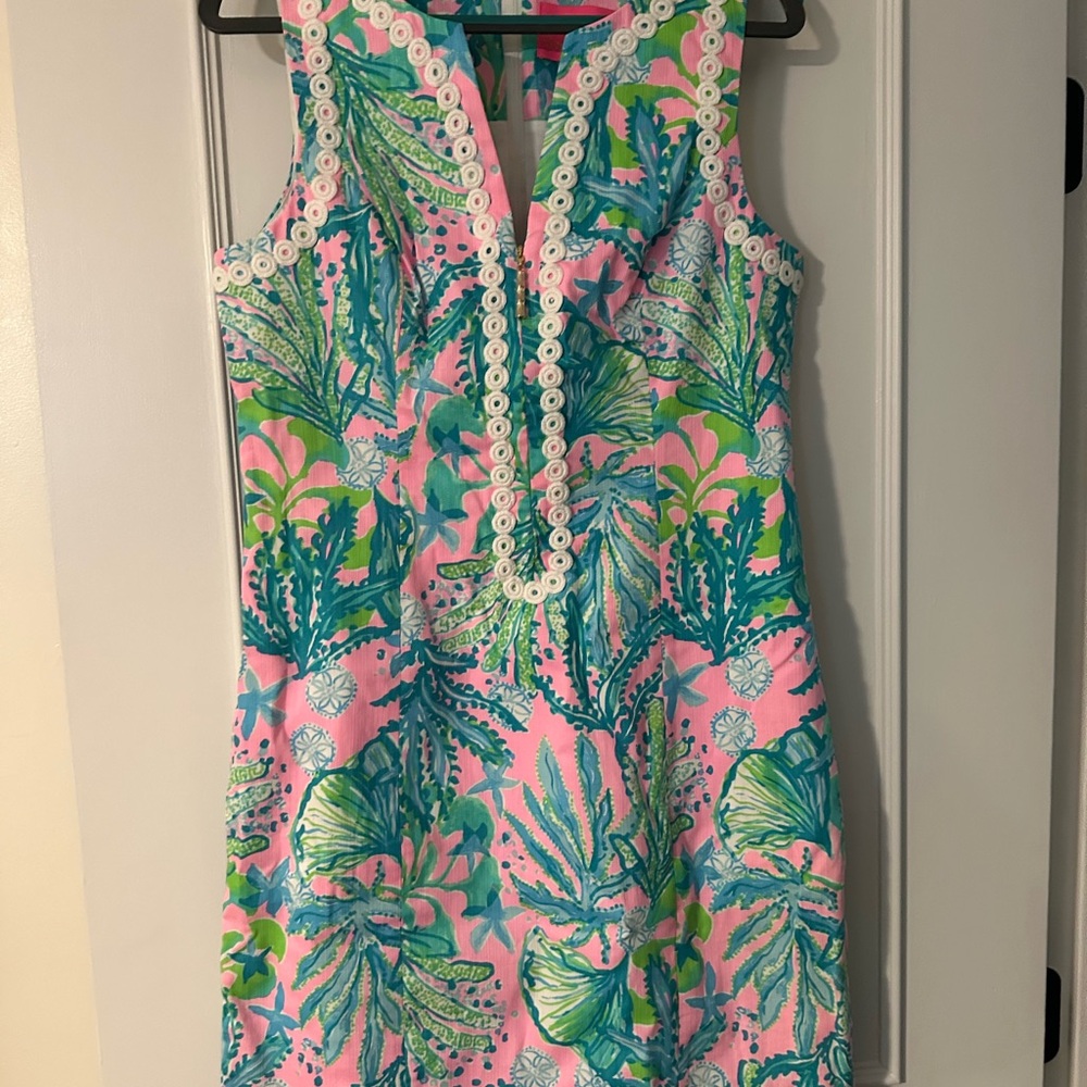 Lilly Pulitzer Pink and Blue Floral Shift Dress